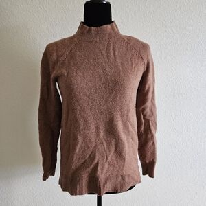 Loft - Mock Neck Brown Wool Sweater - SP